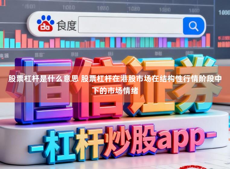 股票杠杆是什么意思 股票杠杆在港股市场在结构性行情阶段中下的市场情绪