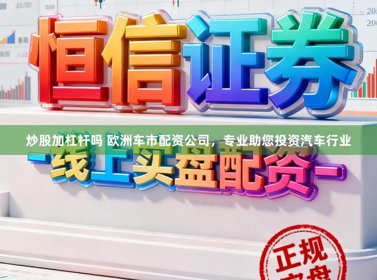 炒股加杠杆吗 欧洲车市配资公司，专业助您投资汽车行业